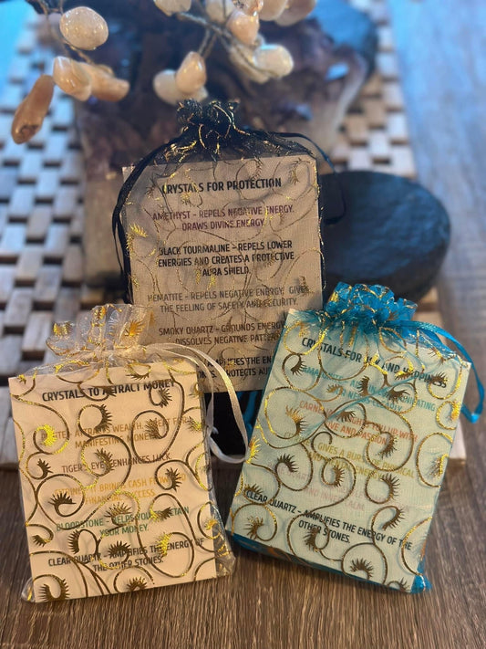 Crystal bundle bags to help with your intention