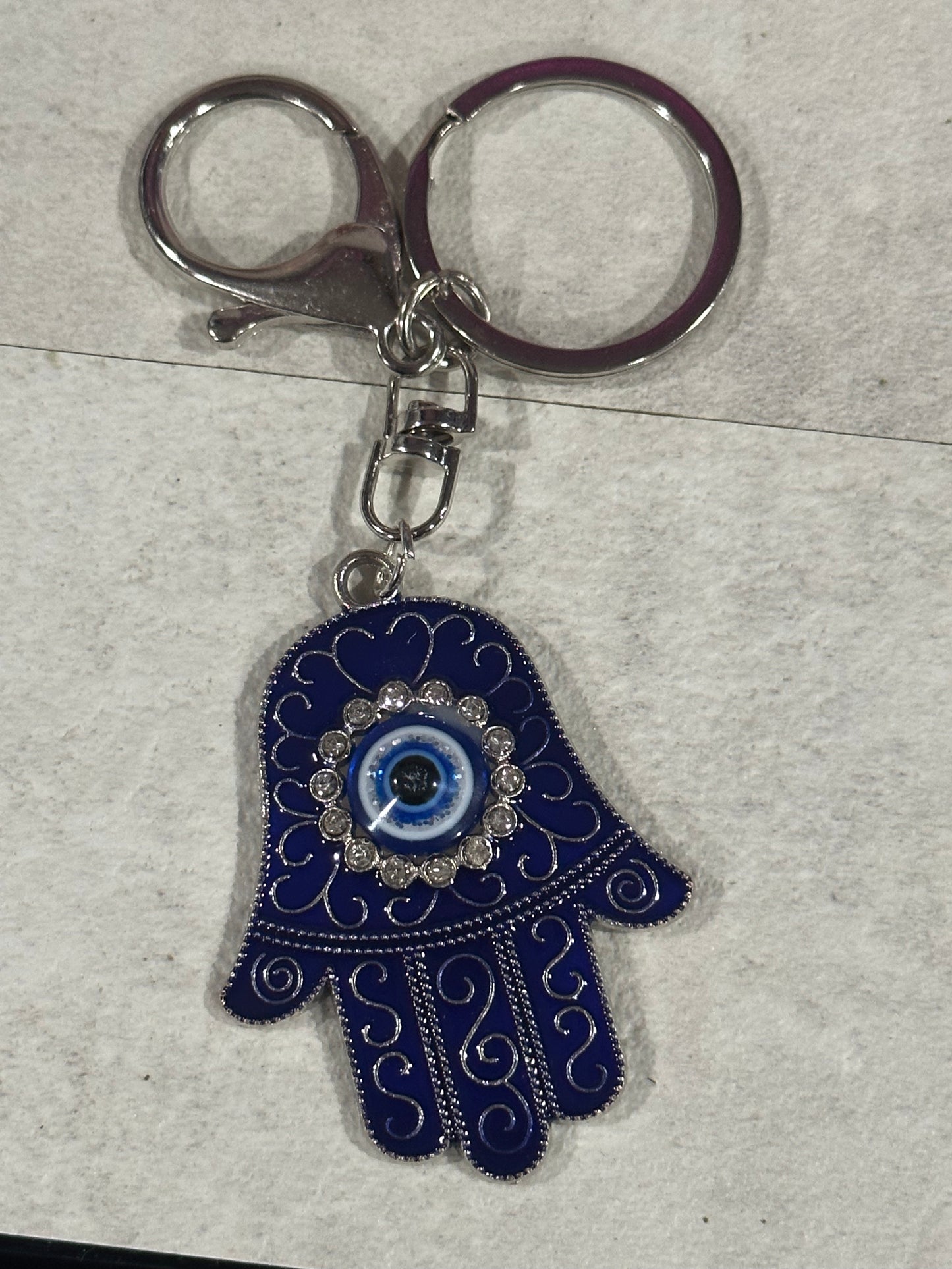 Hamsa (evil eye) keychain