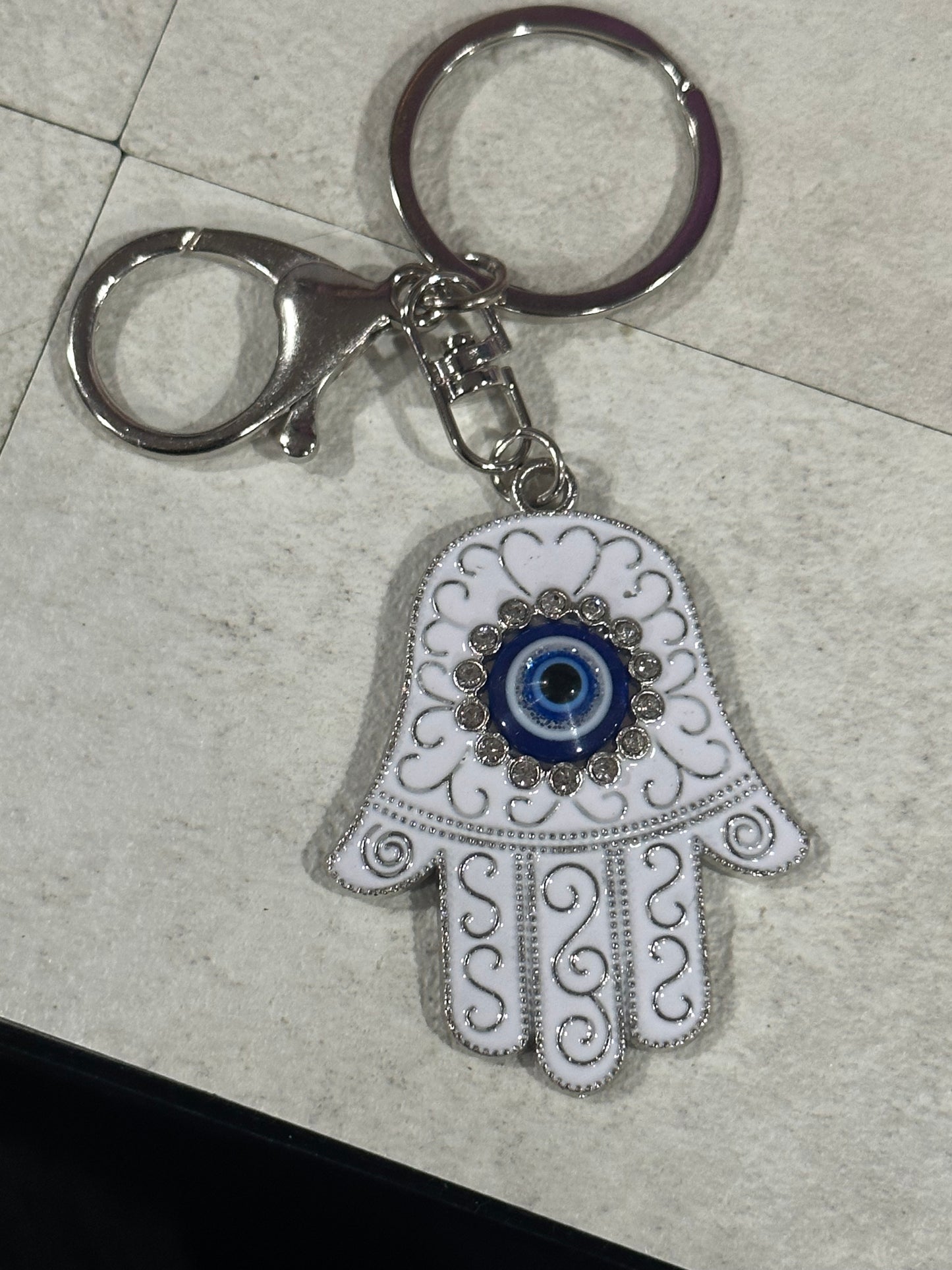 Hamsa (evil eye) keychain