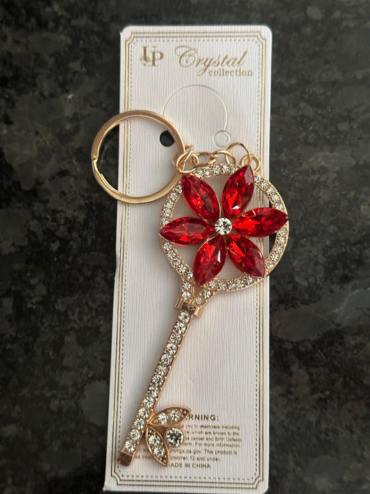 Beautiful flower gem keychain