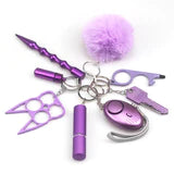 8-piece self defense keychain with alarm